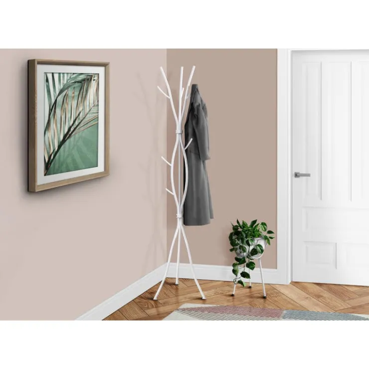 Monarch Coat rack - 74"h / metal White Clearance