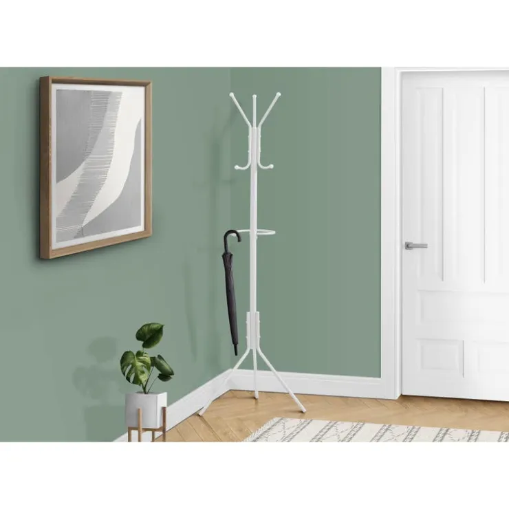 Monarch Coat rack - 68"h / metal White