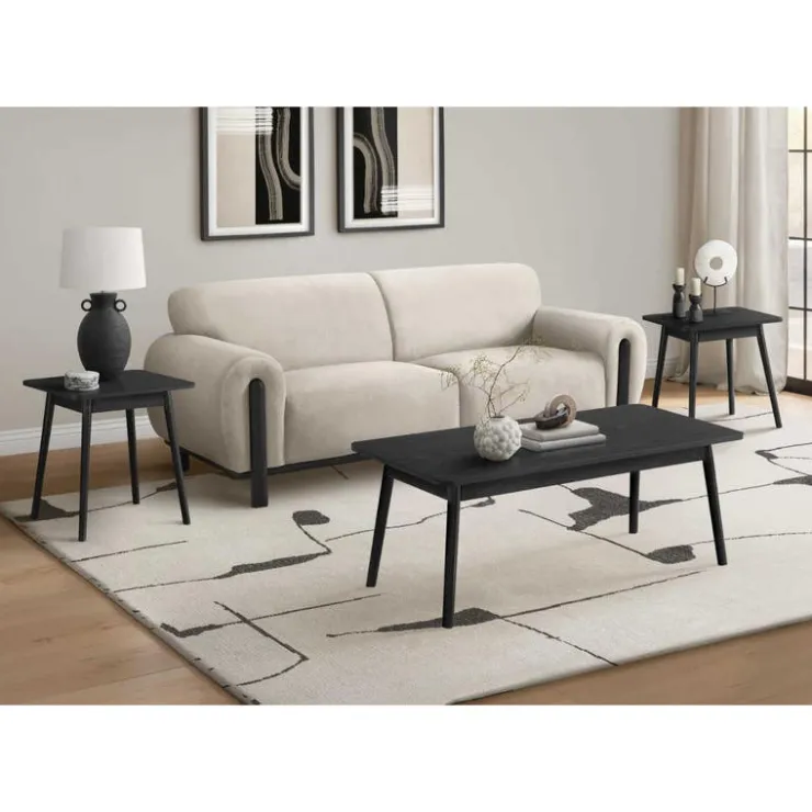 Monarch Coffee Table Set - 3pcs - Black New
