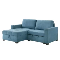 Compact Reversible Loveseat Bed with Storage - Blue Best