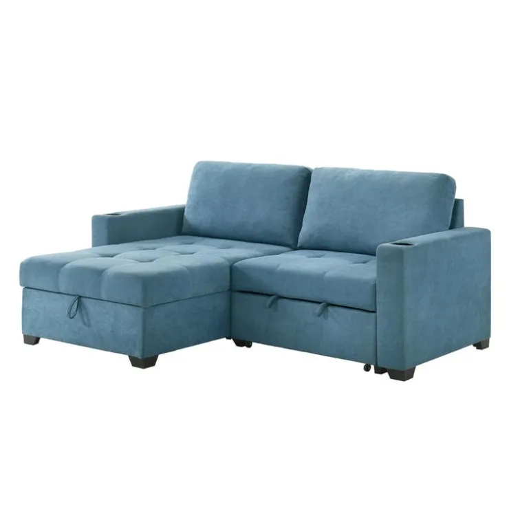 Compact Reversible Loveseat Bed with Storage - Blue Best