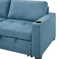 Compact Reversible Loveseat Bed with Storage - Blue Best