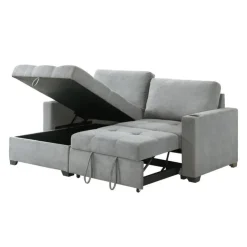 Compact Reversible Loveseat Bed with Storage - Grey Hot