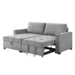 Compact Reversible Loveseat Bed with Storage - Grey Hot