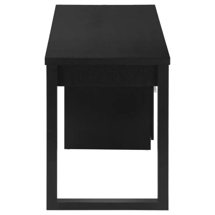 Monarch Computer desk - 3 drawers / wooden leg rectangular / left or right setup / fl - Black Hot
