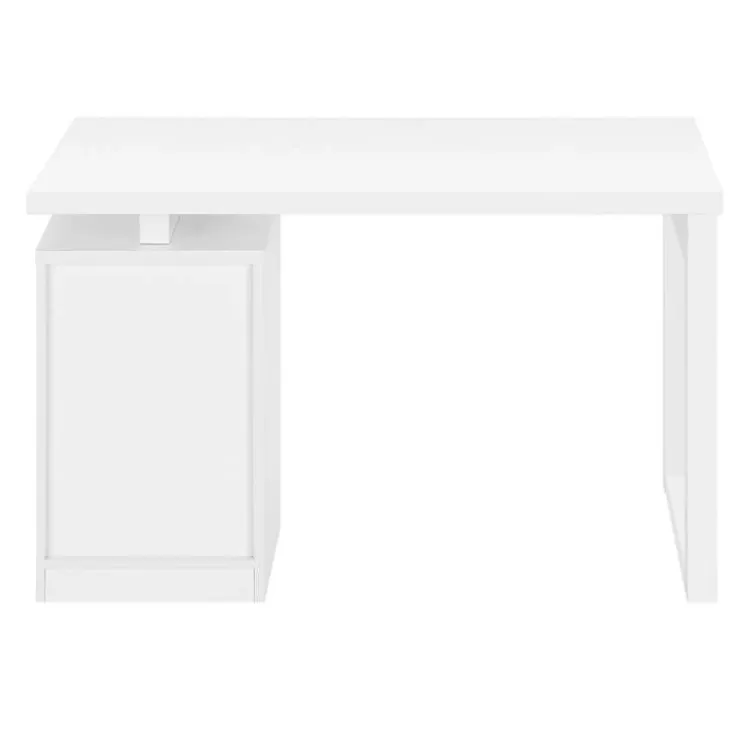 Monarch Computer desk - 3 drawers / wooden leg rectangular / left or right setup / fl - White Best