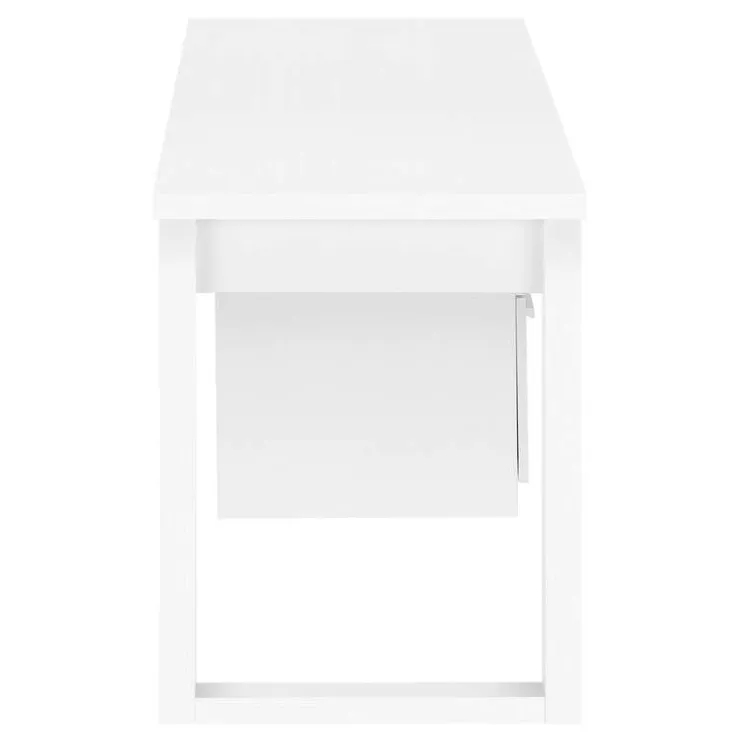 Monarch Computer desk - 3 drawers / wooden leg rectangular / left or right setup / fl - White Best