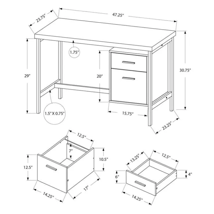 Monarch Computer Desk 48" - White Online