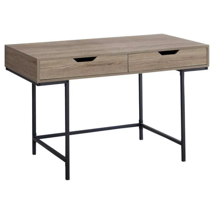 Monarch Computer desk - 2 storage drawers / recessed metal legs - 48"l - w - Dark Taupe Sale