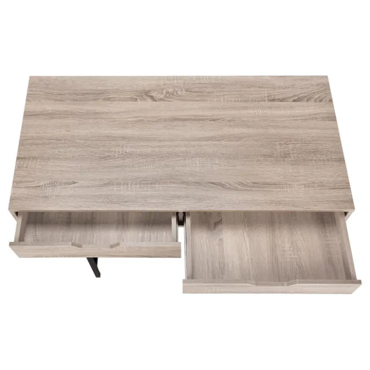 Monarch Computer desk - 2 storage drawers / recessed metal legs - 48"l - w - Dark Taupe Sale