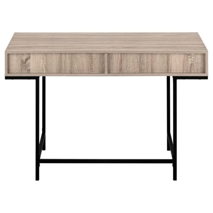 Monarch Computer desk - 2 storage drawers / recessed metal legs - 48"l - w - Dark Taupe Sale