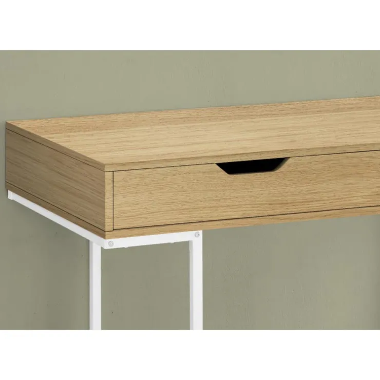 Monarch Computer desk - 2 storage drawers / recessed metal legs - 48"l - wood - Natural Best
