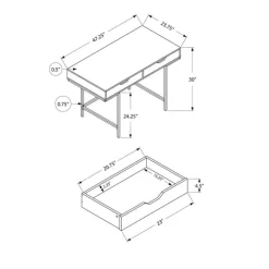 Monarch Computer desk - 2 storage drawers / recessed metal legs - 48"l - wood - Natural Best