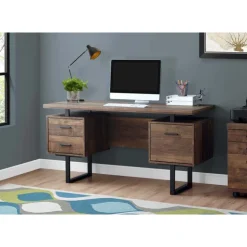 Monarch Computer desk - 3 storage drawers / reversible / floating desktop - 60