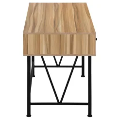 Monarch Computer desk - 3 storage drawer / metal legs v-shape design - 42"l - light r - Brown Online
