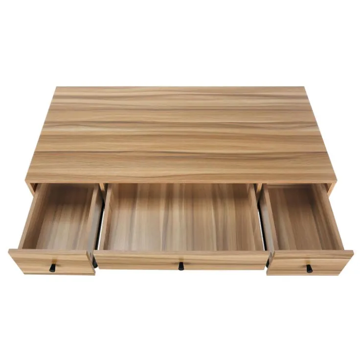 Monarch Computer desk - 3 storage drawer / metal legs v-shape design - 42"l - light r - Brown Online