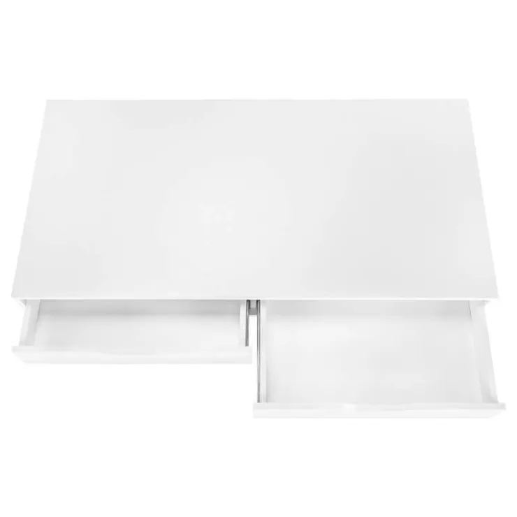 Monarch Computer desk - 2 storage drawers / recessed metal legs - 48"l - / whit - White Outlet