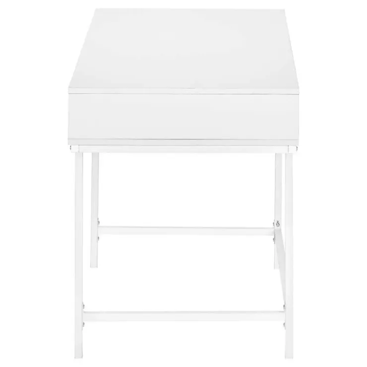 Monarch Computer desk - 2 storage drawers / recessed metal legs - 48"l - / whit - White Outlet