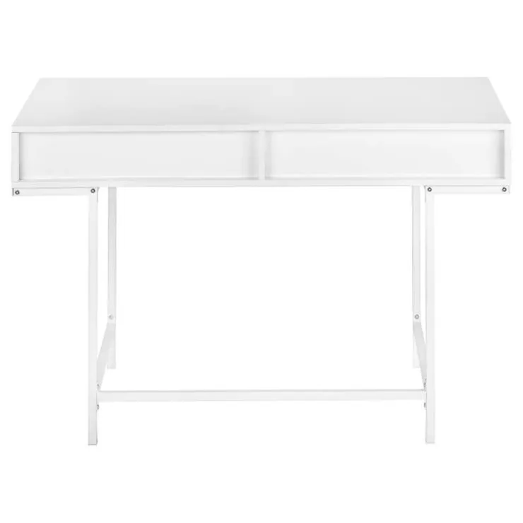Monarch Computer desk - 2 storage drawers / recessed metal legs - 48"l - / whit - White Outlet