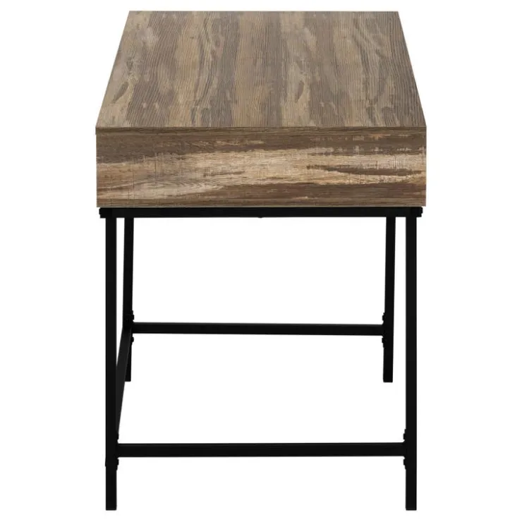 Monarch Computer desk - 2 storage drawers / recessed metal legs - 48"l - reclai - Brown Hot