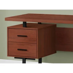 Monarch Computer desk - 3 storage drawers / reversible / floating desktop - 60"l - ch - Cherry Outlet