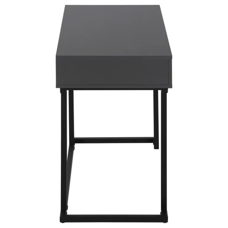 Monarch Computer desk - 1 storage drawer / metal base - 42"l - modern / black - Grey