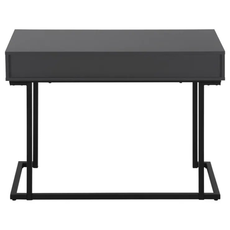 Monarch Computer desk - 1 storage drawer / metal base - 42"l - modern / black - Grey