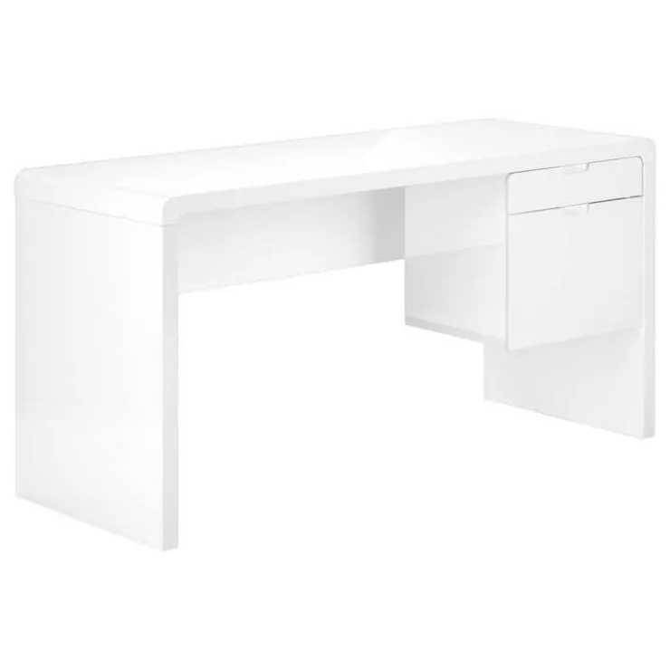 Monarch Computer desk - 2 storage drawers / left or right setup - 60"l - glossy - White Sale