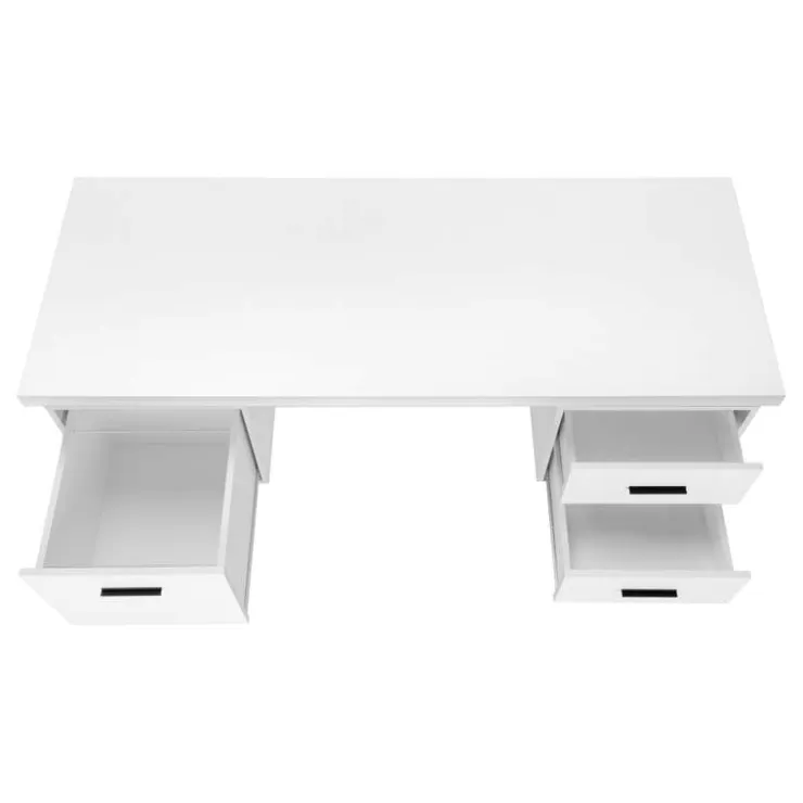 Monarch Computer desk - 3 storage drawers / reversible / floating desktop - 60"l - wh - White Sale
