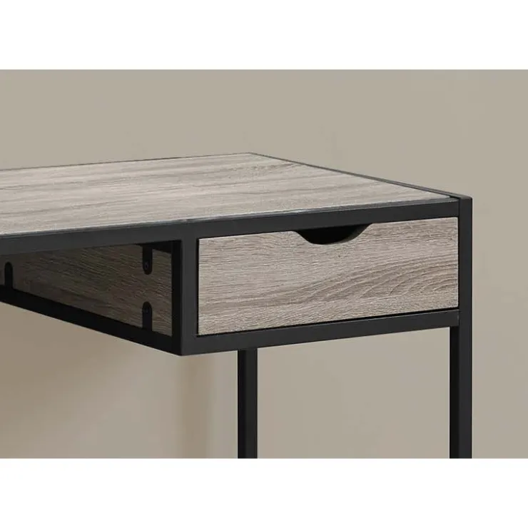 Monarch Computer desk - 1 storage drawer / metal frame - 42"l - wood-look - Dark Taupe Online