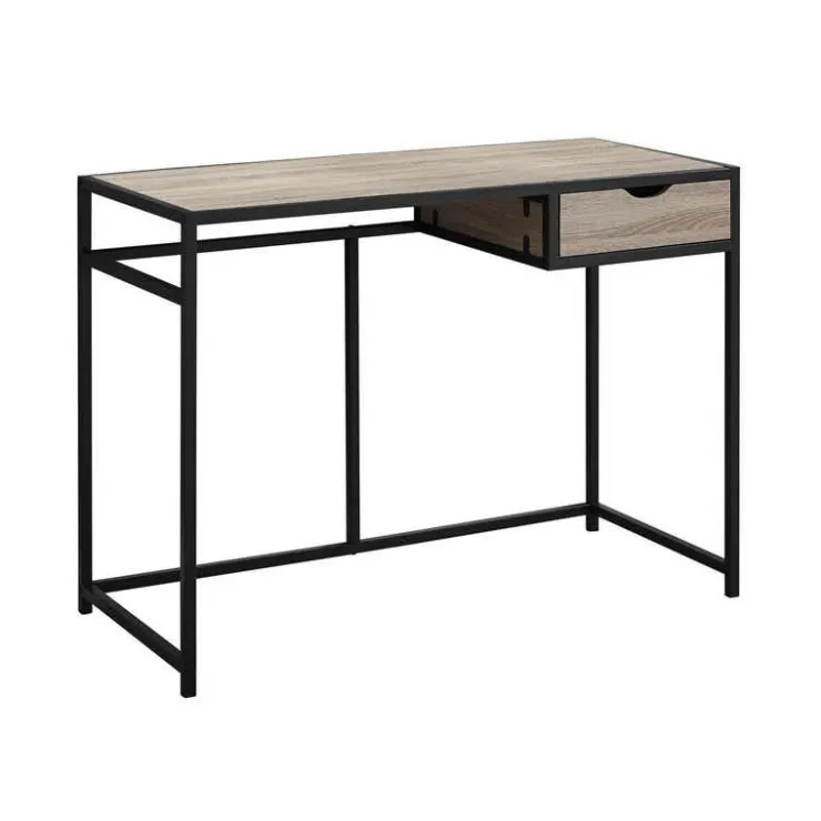 Monarch Computer desk - 1 storage drawer / metal frame - 42"l - wood-look - Dark Taupe Online