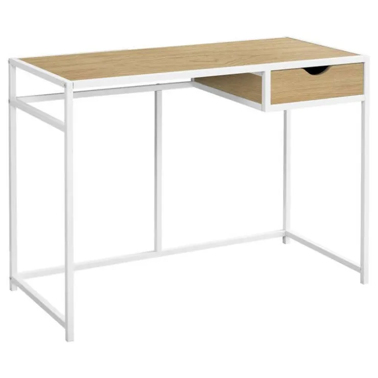 Monarch Computer desk - 1 storage drawer / metal frame - 42"l - wood-look / w - Natural Hot