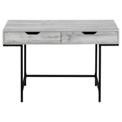 Monarch Computer desk - 2 storage drawers / recessed metal legs - 48"l - wood-lo - Grey Outlet