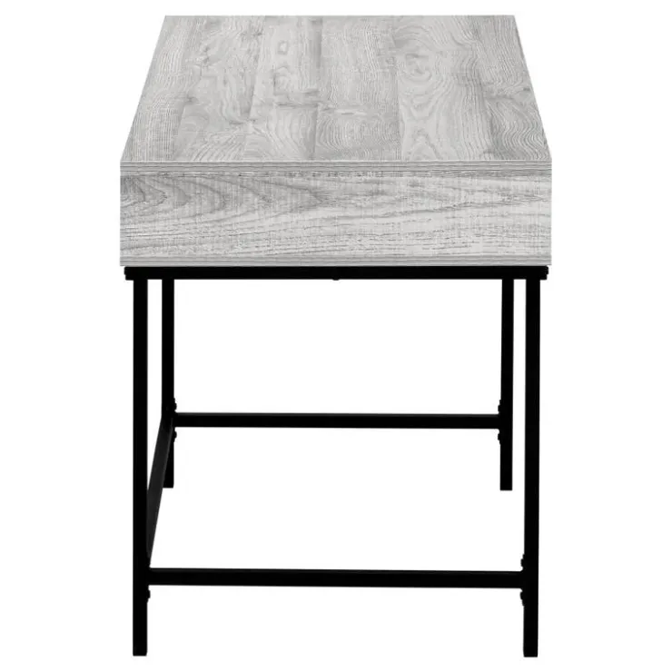 Monarch Computer desk - 2 storage drawers / recessed metal legs - 48"l - wood-lo - Grey Outlet