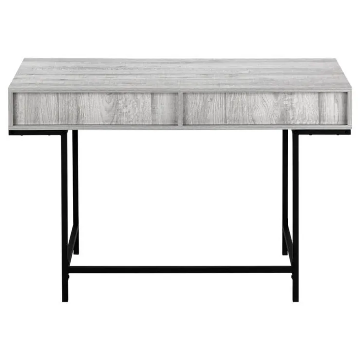 Monarch Computer desk - 2 storage drawers / recessed metal legs - 48"l - wood-lo - Grey Outlet