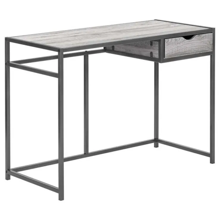 Monarch Computer desk - 1 storage drawer / metal frame - 42"l - wood-look / dark - Grey Best