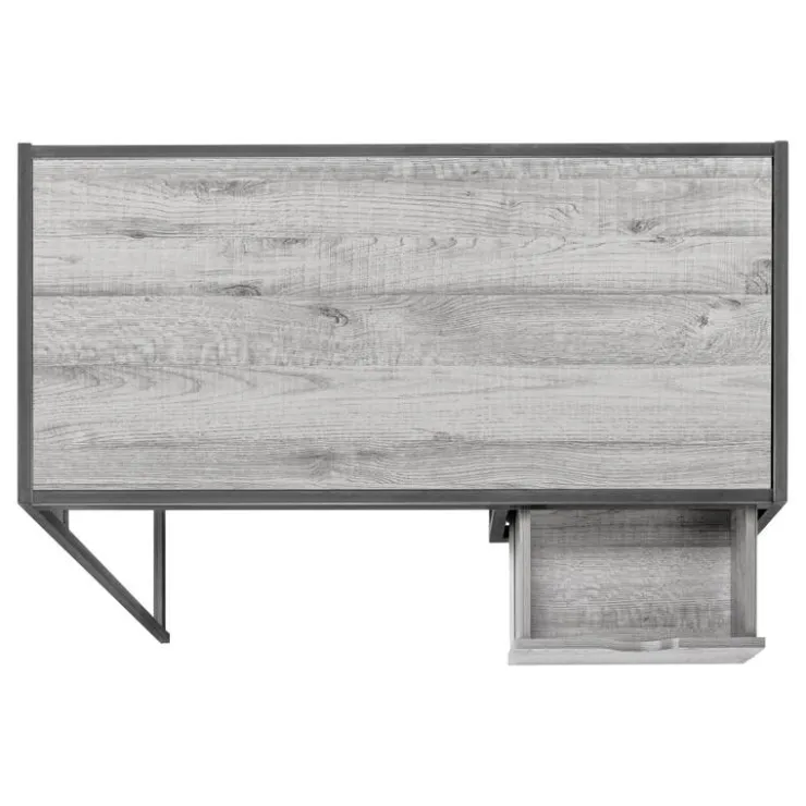 Monarch Computer desk - 1 storage drawer / metal frame - 42"l - wood-look / dark - Grey Best