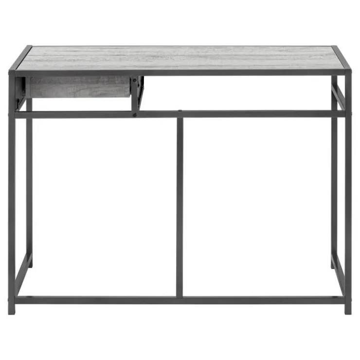 Monarch Computer desk - 1 storage drawer / metal frame - 42"l - wood-look / dark - Grey Best