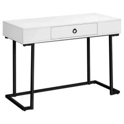 Monarch Computer desk - 1 storage drawer / metal base - 42"l - / black - White Best