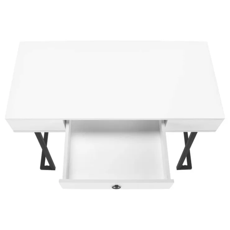 Monarch Computer desk - 1 storage drawer / metal base - 42"l - / black - White Best