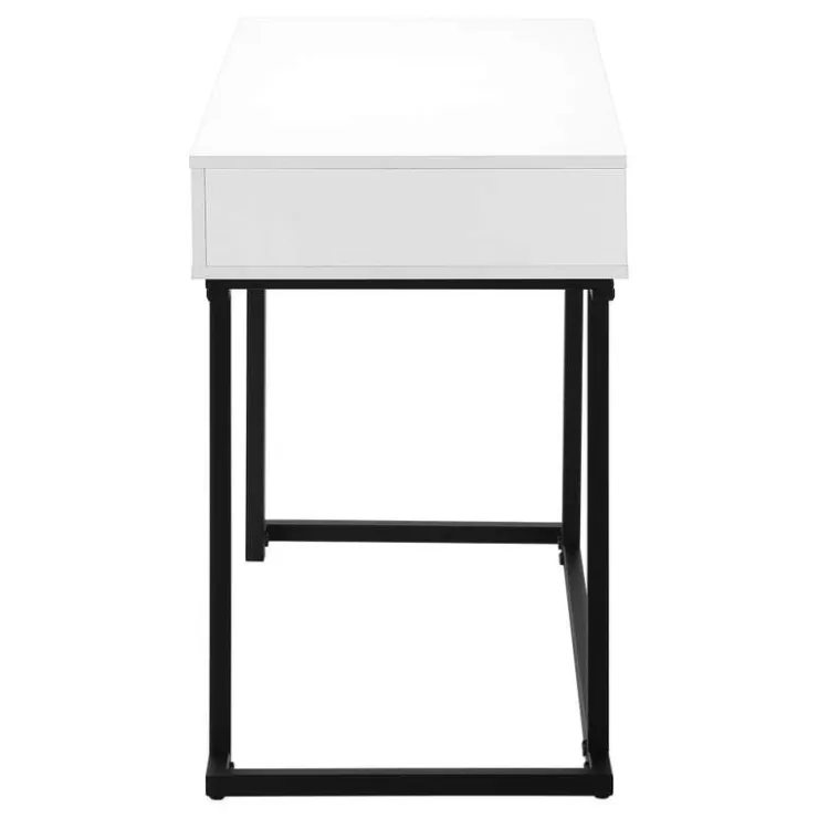 Monarch Computer desk - 1 storage drawer / metal base - 42"l - / black - White Best
