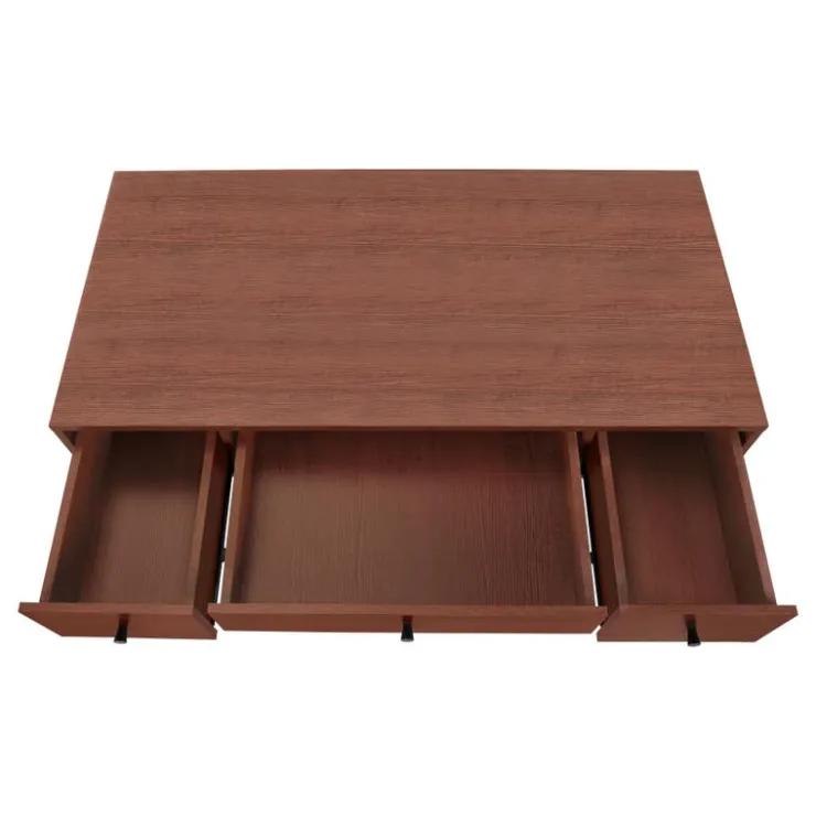 Monarch Computer desk - 3 storage drawer / metal legs v-shape design - 42"l - - Cherry Outlet