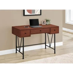 Monarch Computer desk - 3 storage drawer / metal legs v-shape design - 42