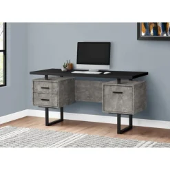 Monarch Computer desk - 3 storage drawers / reversible / floating desktop - 60