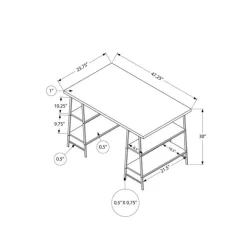 Monarch Computer desk - 3 tiers / 4 open shelves / sawhorse style - 48"l - / bl - Black Online