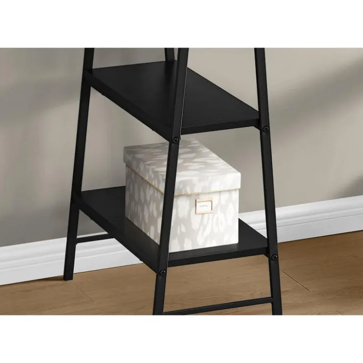 Monarch Computer desk - 3 tiers / 4 open shelves / sawhorse style - 48"l - / bl - Black Online