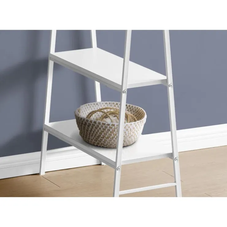 Monarch Computer desk - 3 tiers / 4 open shelves / sawhorse style - 48"l - / wh - White Best