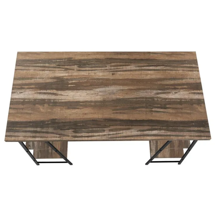 Monarch Computer desk - 3 tiers / 4 open shelves / sawhorse style - 48"l - recl - Brown Outlet