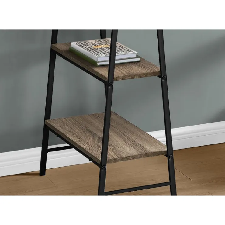 Monarch Computer desk - 3 tiers / 4 open shelves / sawhorse style - 48"l - Dark Taupe Online