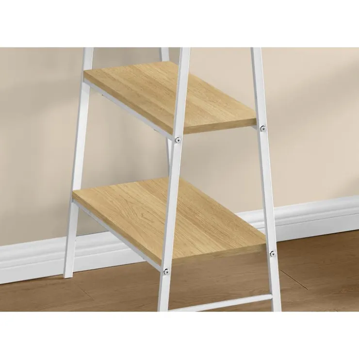 Monarch Computer desk - 3 tiers / 4 open shelves / sawhorse style - 48"l - wo - Natural Hot